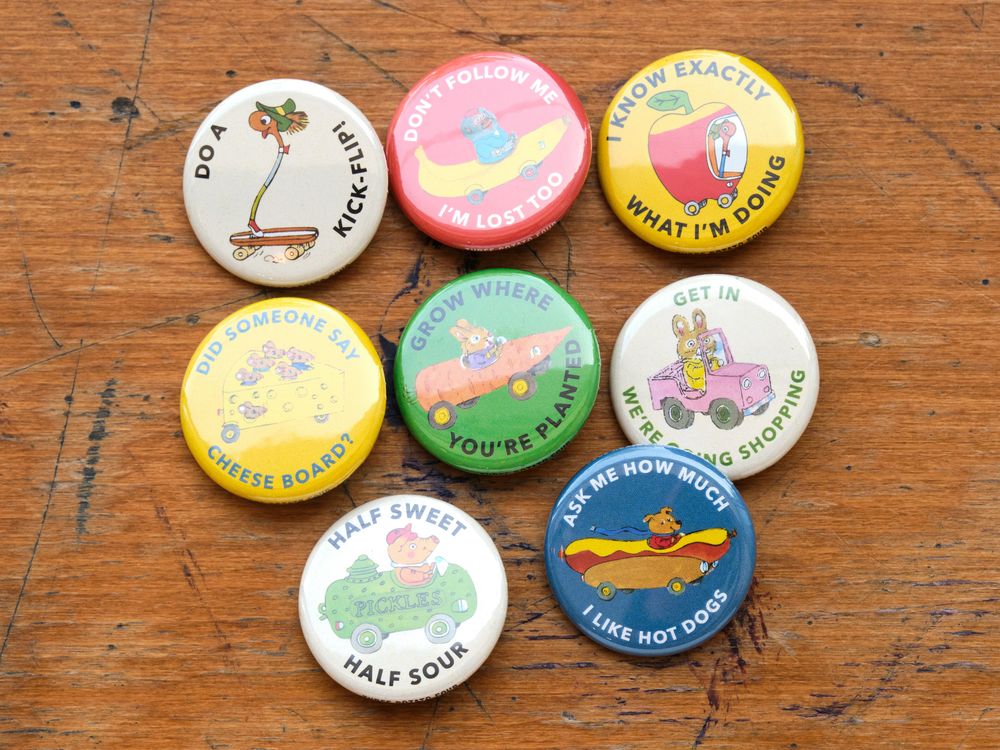 3P4 x Richard Scarry - Button (1 Random Design)