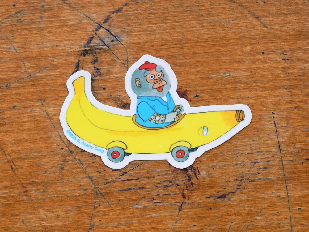 3P4 x Richard Scarry - Sticker - Banana Car