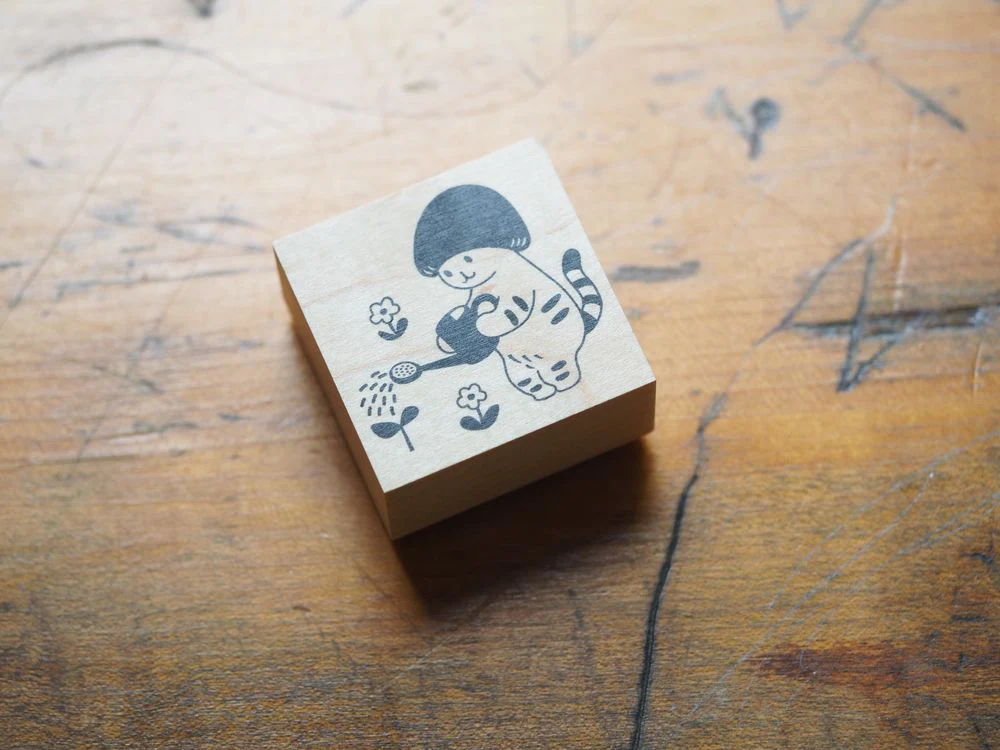 4legs - Mushroom Cat Stamp - Gardening