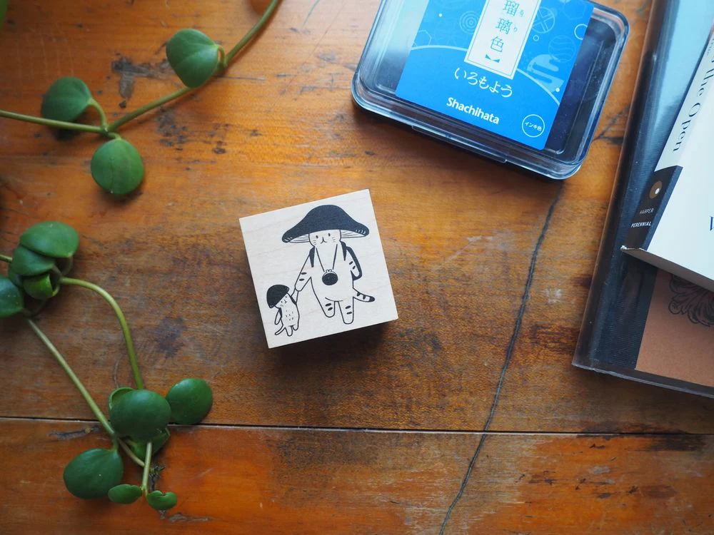 4legs - Mushroom Cat Stamp - Walking with Mushroom Kitten