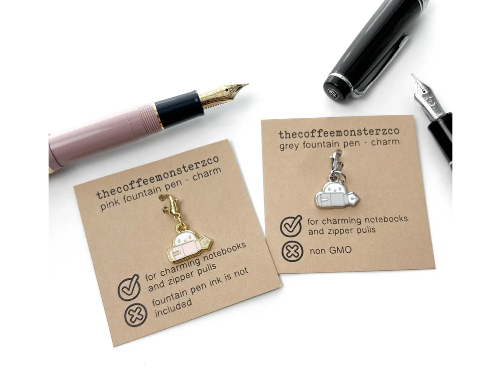 TheCoffeeMonsterzCo - 10th Year Anniversary - Fountain Pen Lobster Clasp Charm (Grey)