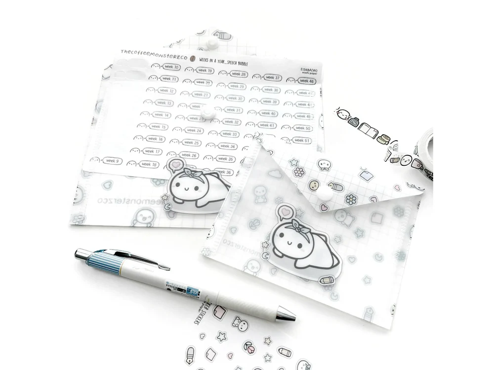 TheCoffeeMonsterzCo - 10th Year Anniversary - Stickers Everywhere - Plastic Sticker Envelope (Small)