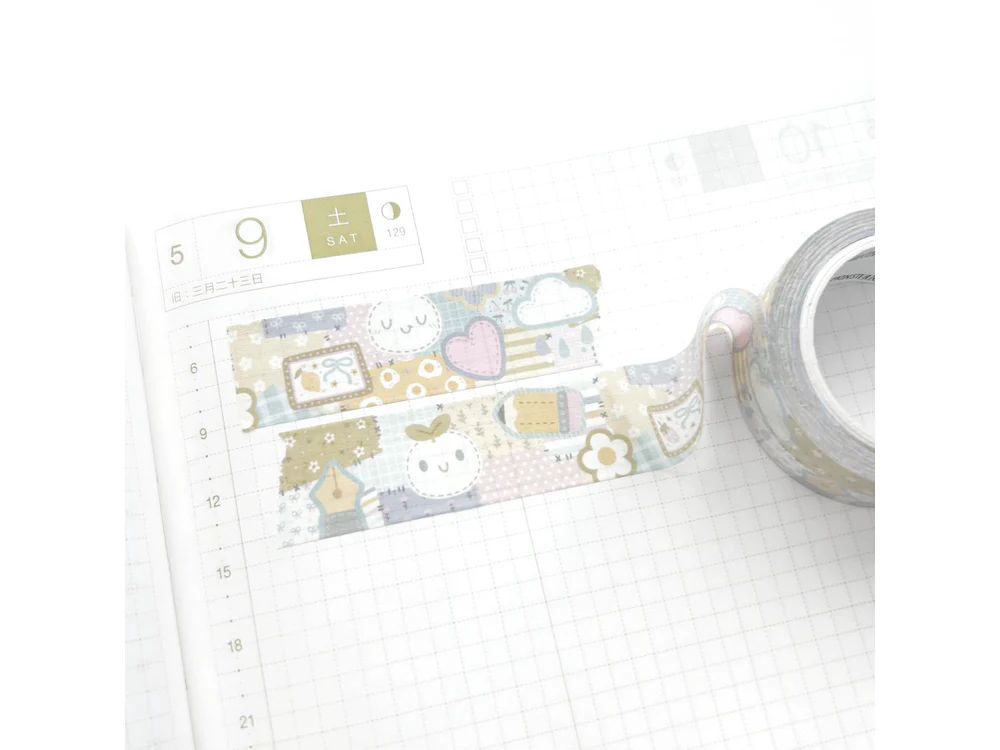 TheCoffeeMonsterzCo - May 9 Release - Washi Tape - Patchwork: Funky Spring Washi Tape - 18mm