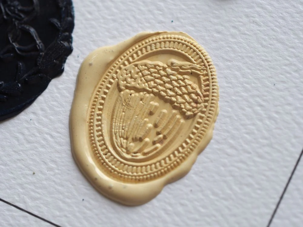 Backtozero - Brass Seal with Handle - Acorn Portrait