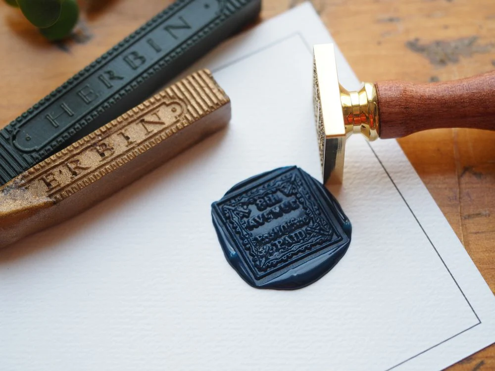 Backtozero - Brass Seal with Handle - Postmark 8th Avenue