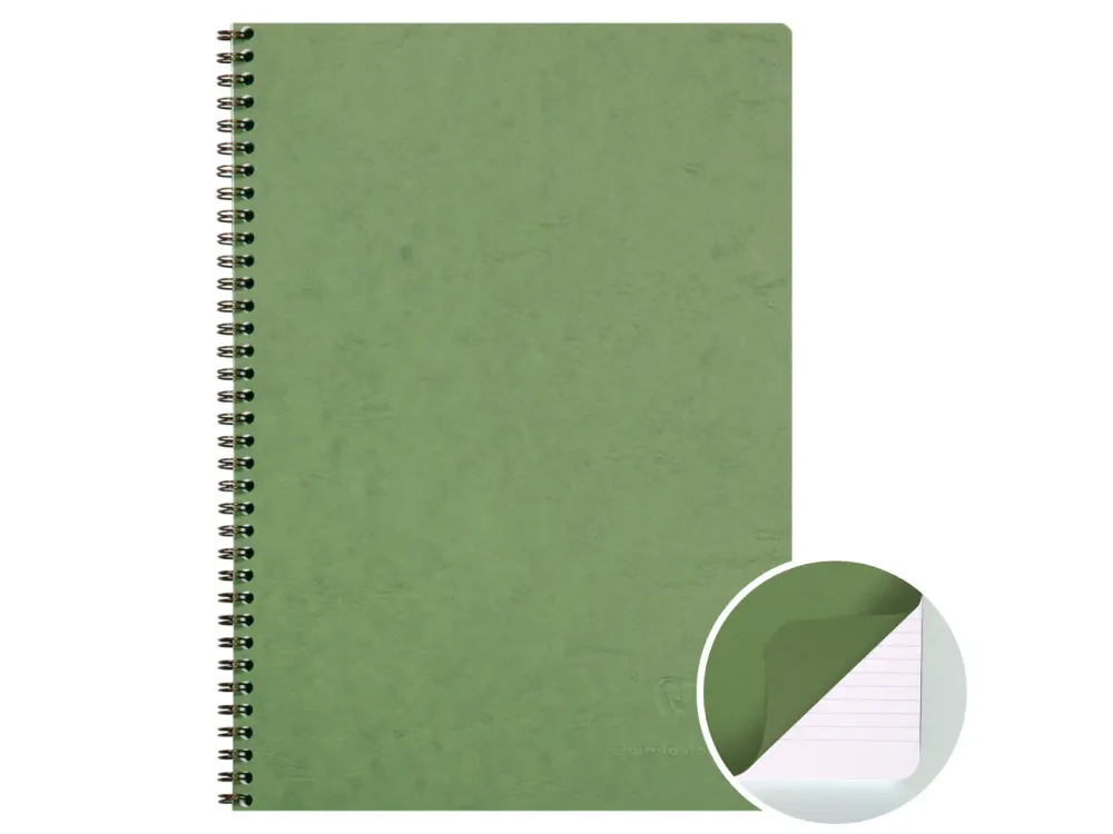 Clairefontaine - Age-Bag Spiral Bound Notebook - A4 - Green (Lined)