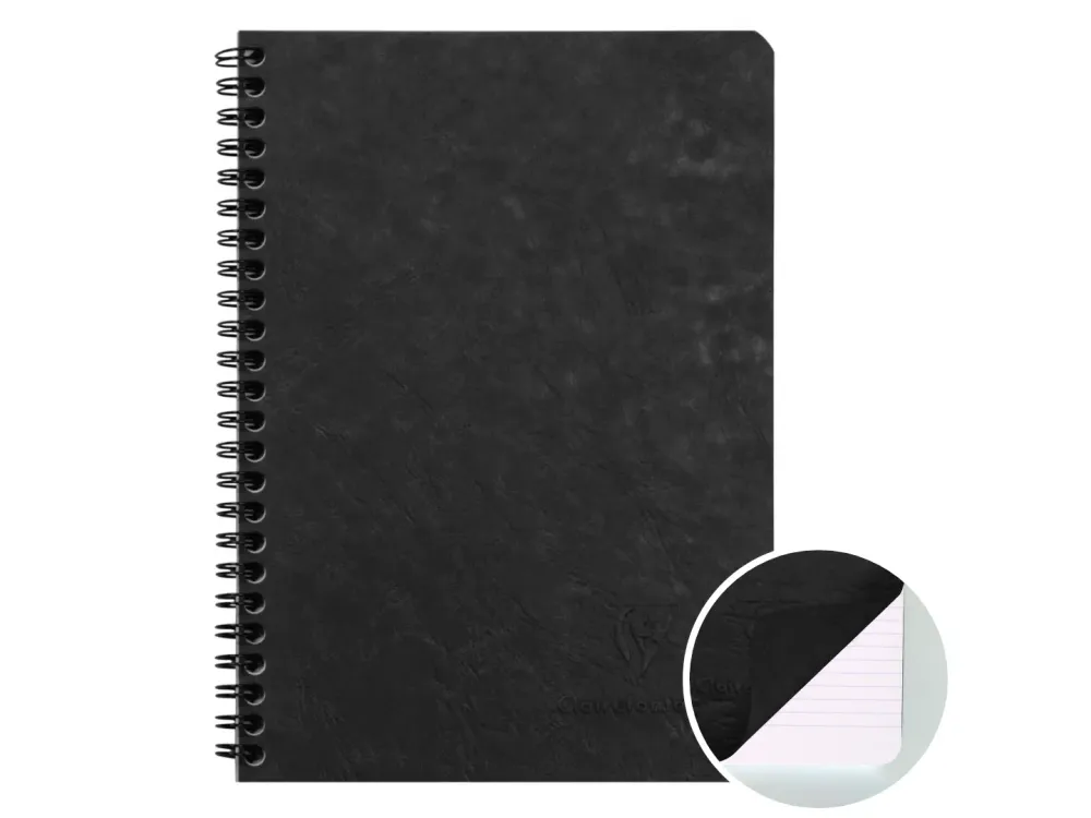 Clairefontaine - Age-Bag Spiral Bound Notebook - A5 - Black (Lined)