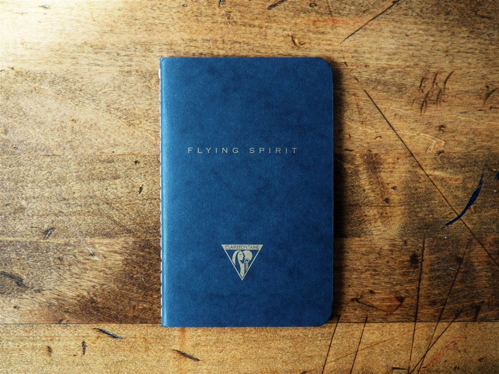 Clairefontaine - Flying Spirit Stitchbound Pocket Notebook - 7.5x12cm - Black (Lined)