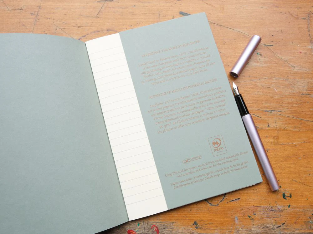 Clairefontaine - Flying Spirit Thread Stitch Notebook - A5 - Green (Lined) - Image 4