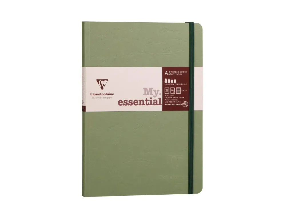 Clairefontaine - My Essential Notebook - A5 - Green (Lined)