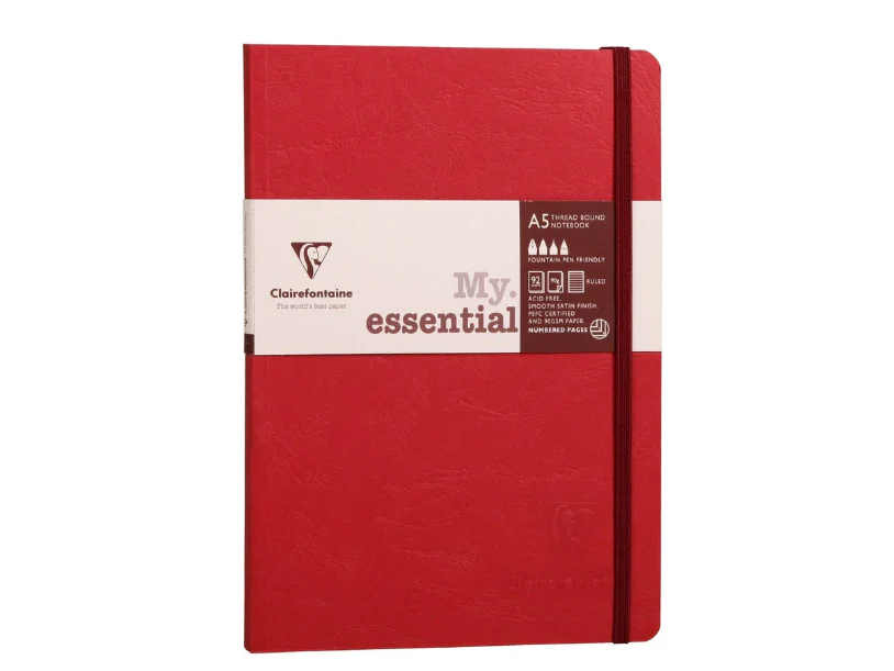 Clairefontaine - My Essential Notebook - A5 - Red (Dot)
