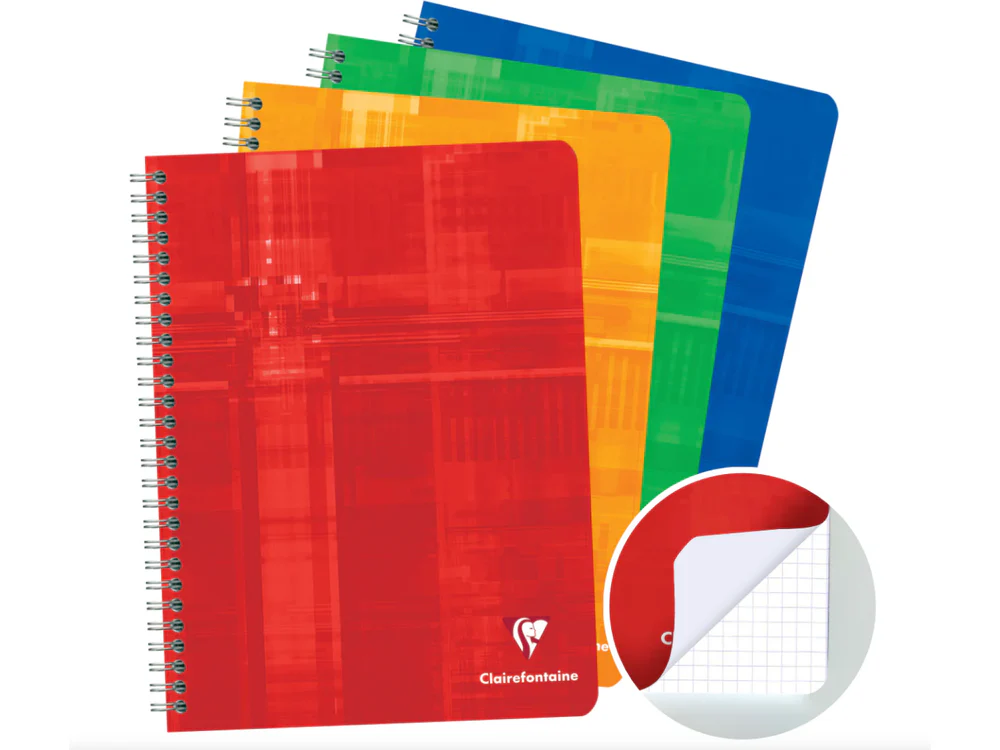 Clairefontaine - Spiral Bound Notebook - A5 - Assorted Colours (Graph)