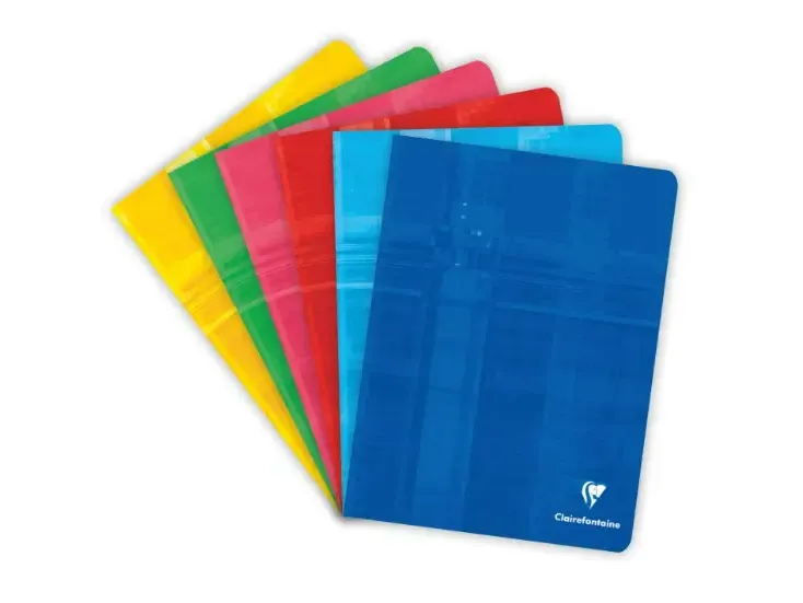Clairefontaine - Staplebound Notebook - 17x22cm - Assorted Colours (Seyes French Ruled - 120 Pages)
