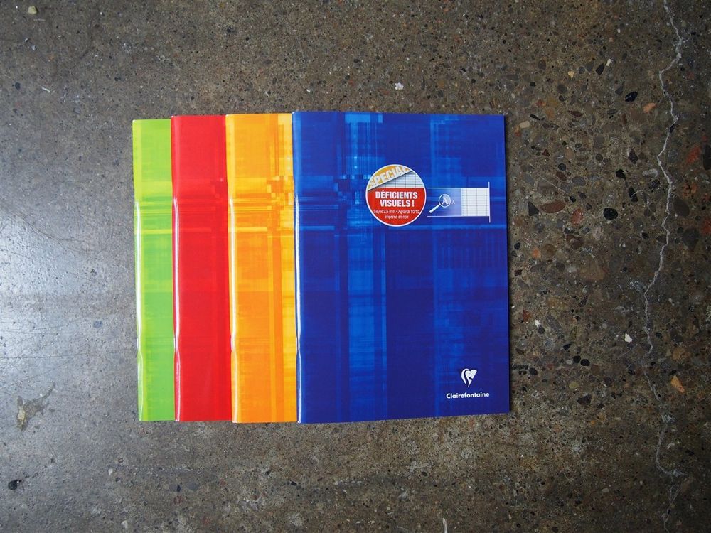 Clairefontaine - Staplebound Notebook - 21x29.7cm - Assorted Colours (Special Large Seyes French Ruled)