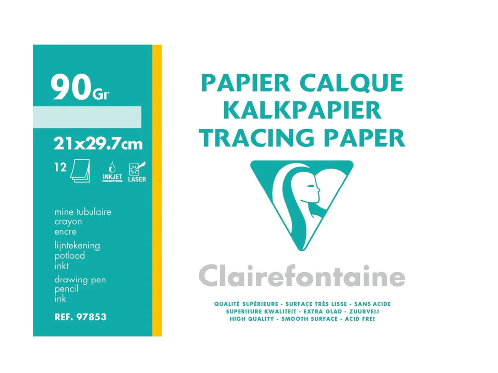 Clairefontaine - Tracing Paper - A4 (12 Sheets)