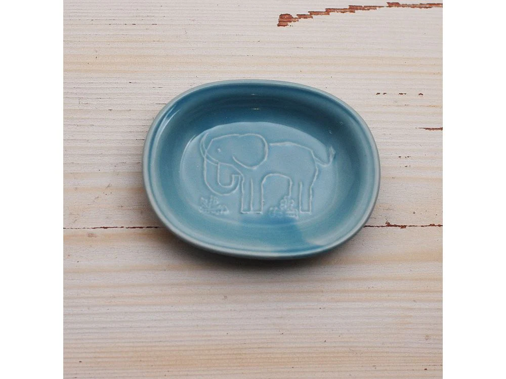 Classiky x Toraneko Bonbon - Oval Bean Plate - Elephant Blue