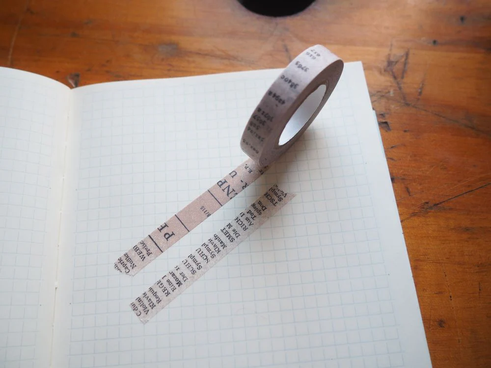 Classiky x Yoko Inoue - Washi Tape - Old Book Gray