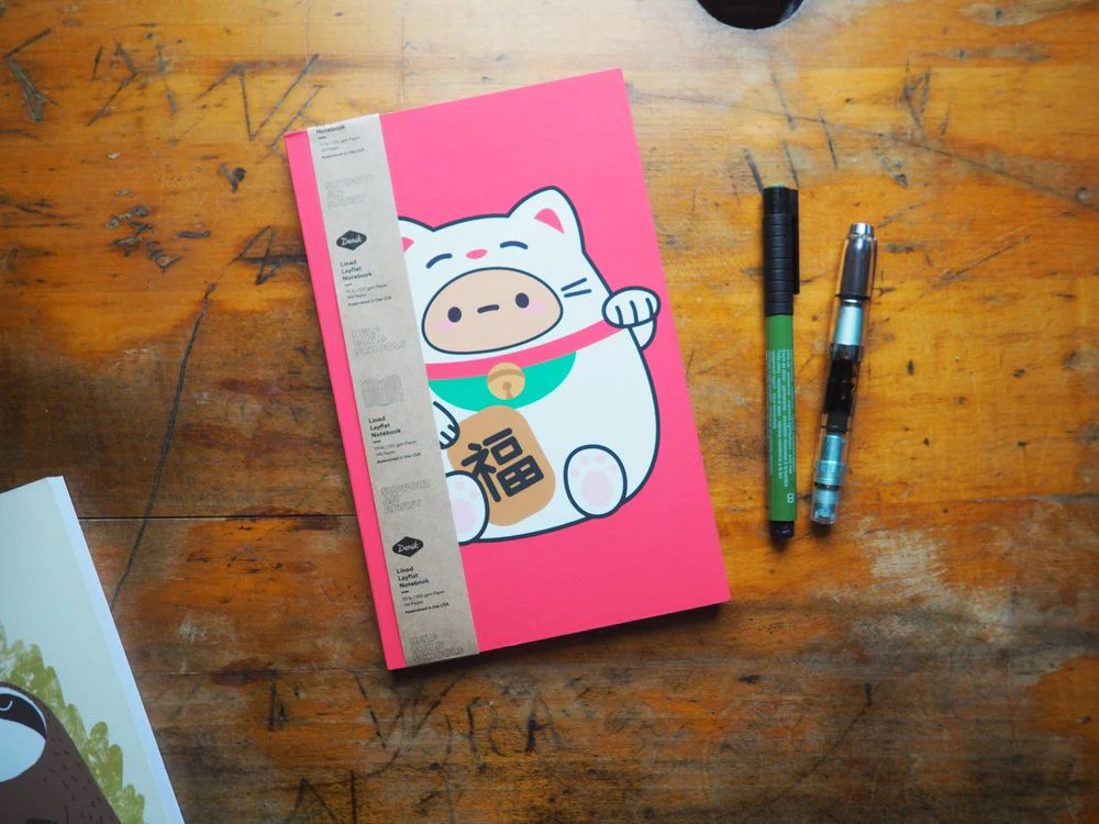 Denik Classic LayFlat Notebook - Smoko Lucky Cat Costume - Lined