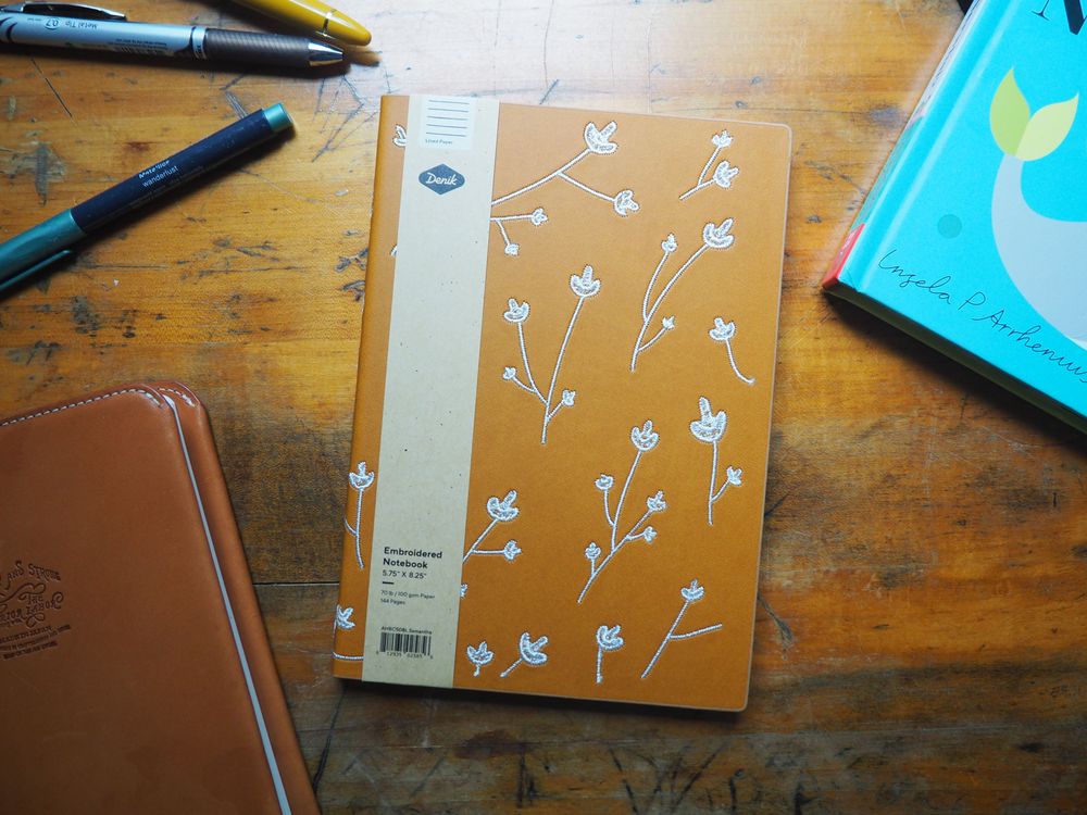 Denik Samantha Embroidered Layflat Journal (5.75" x 8.25") - Lined