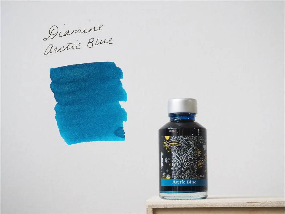 Diamine Shimmertastic - Fountain Pen Ink (50mL) - Arctic Blue
