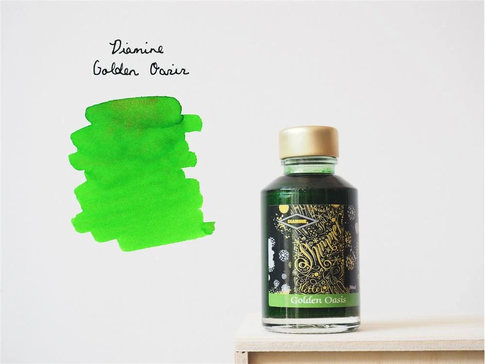 Diamine Shimmertastic - Fountain Pen Ink (50mL) - Golden Oasis