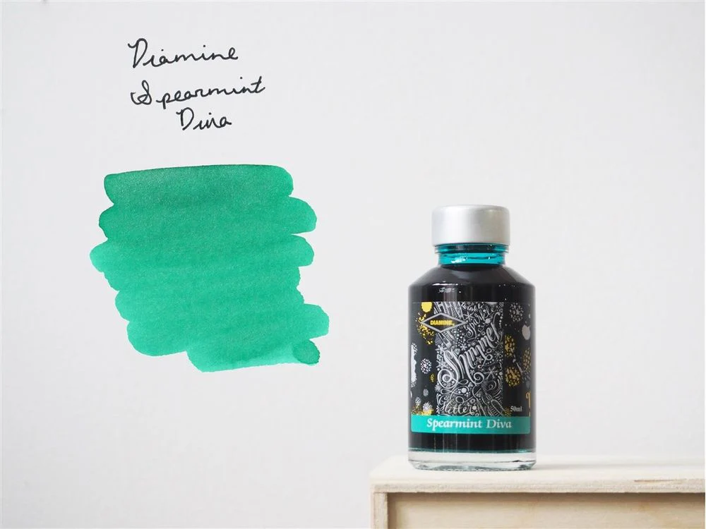 Diamine Shimmertastic - Fountain Pen Ink (50mL) - Spearmint Diva