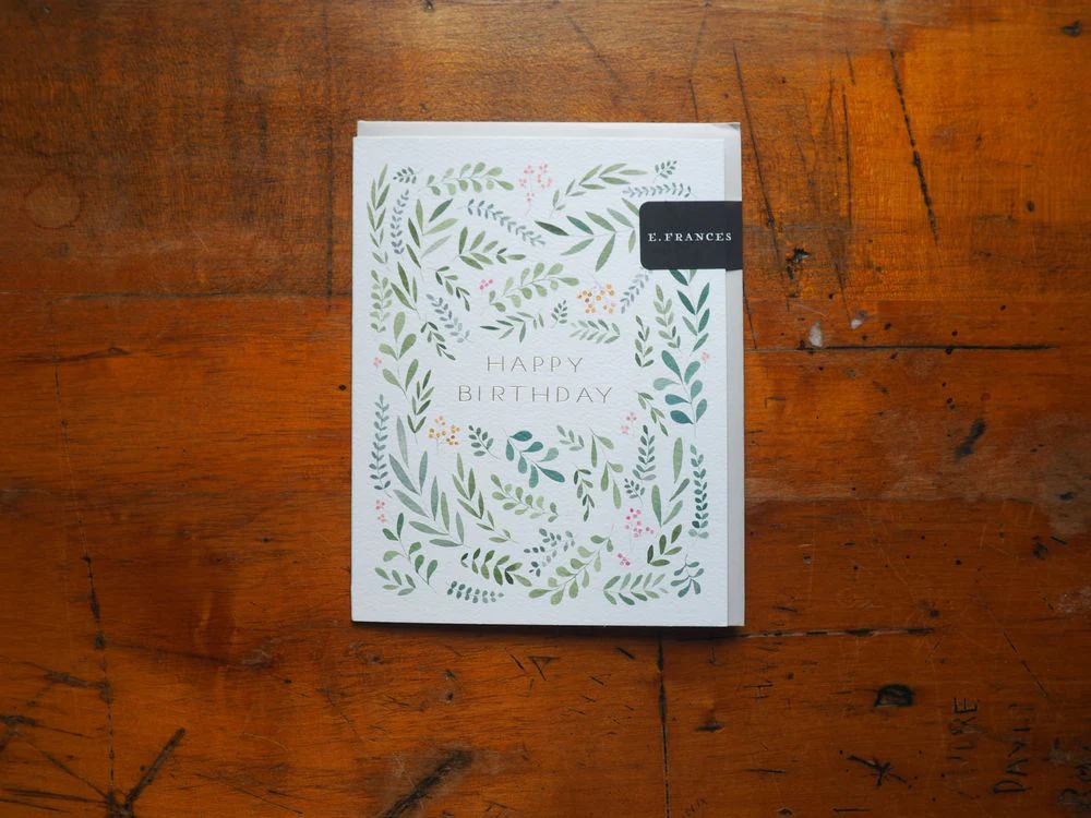 E. Frances Paper - Birthday Card - Pretty Leaves Birthday