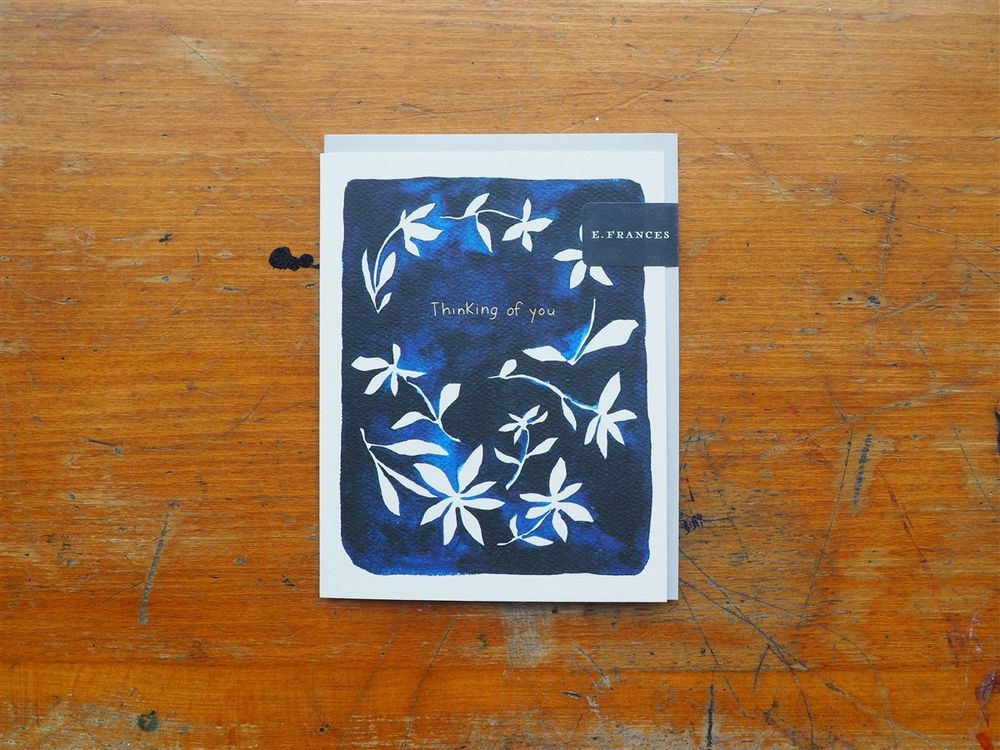 E. Frances Paper - Sympathy Card - Indigo Flowers