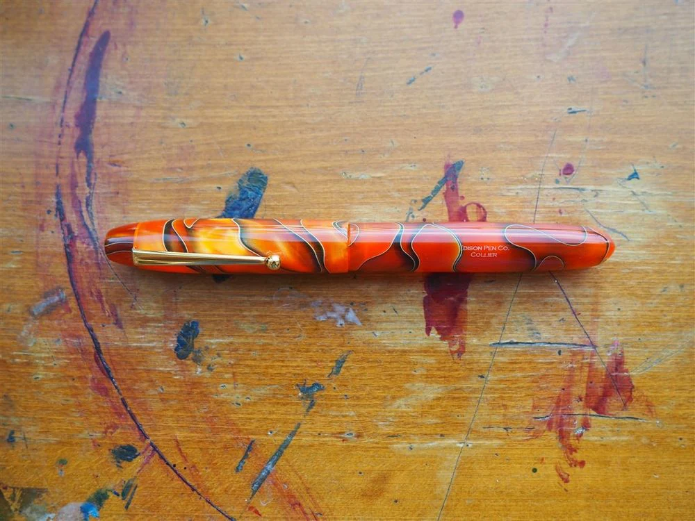 Edison Pen Co. Fountain Pen - Collier Persimmon Swirl