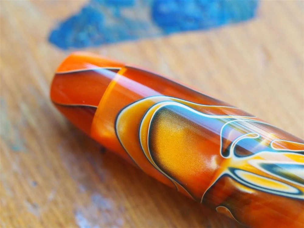 Edison Pen Co. Fountain Pen - Collier Persimmon Swirl - Image 3