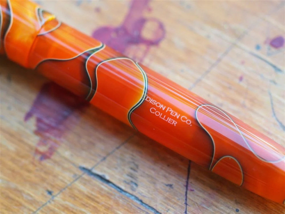 Edison Pen Co. Fountain Pen - Collier Persimmon Swirl - Image 4