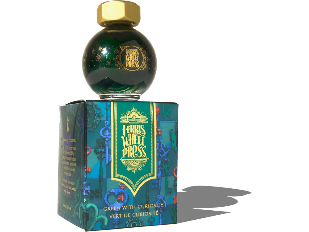 Ferris Wheel Press Fountain Pen Ink (20mL) - FerriTales: Down the Rabbit Hole - Green with Curiosity