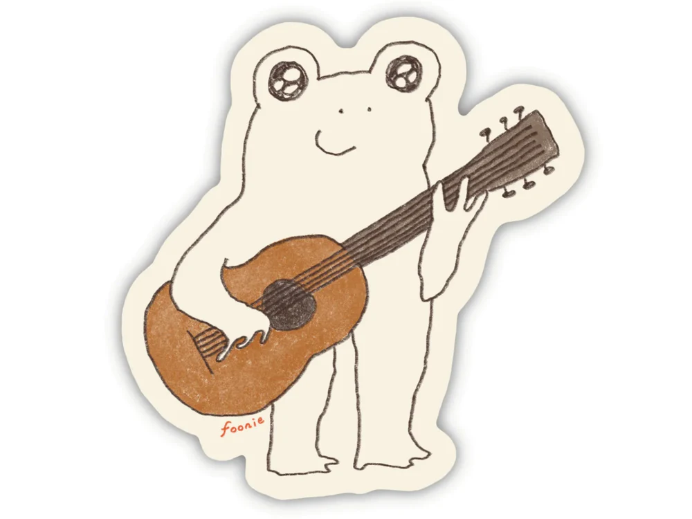 Foonie - Vinyl Sticker - Guitar Frog
