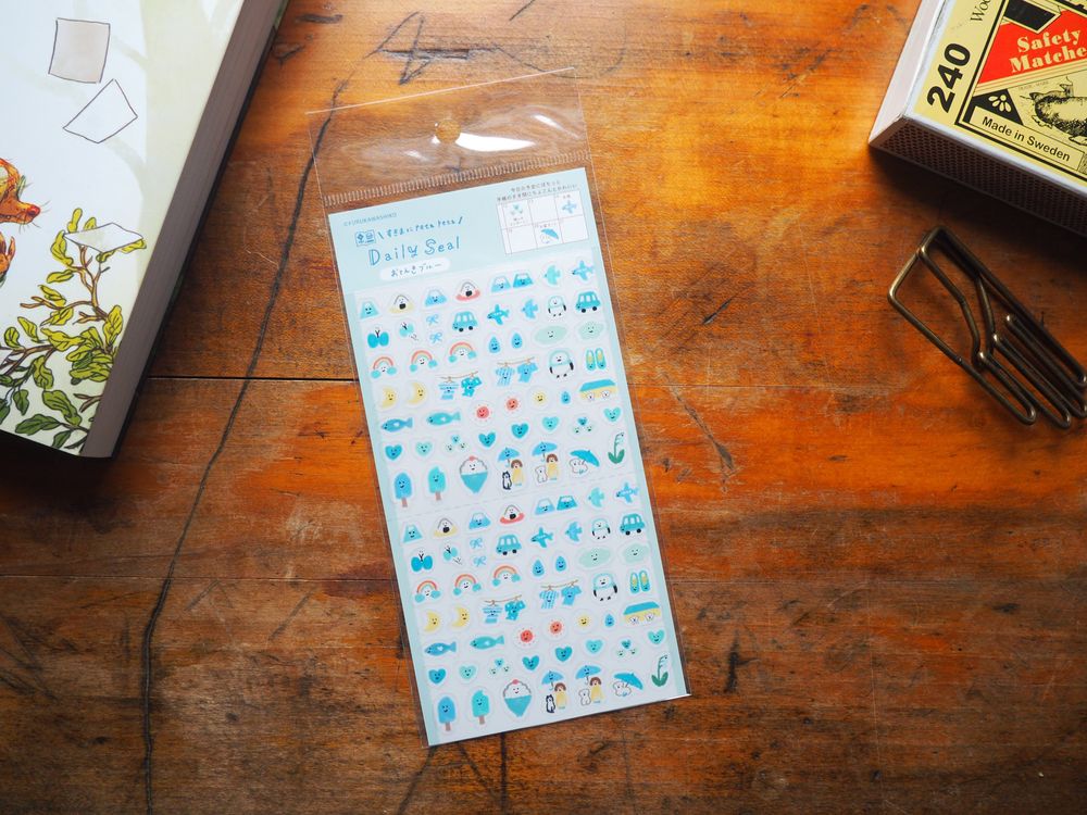 Furukawashiko - Transparent Stickers - 1 Sheet - Weather Blue