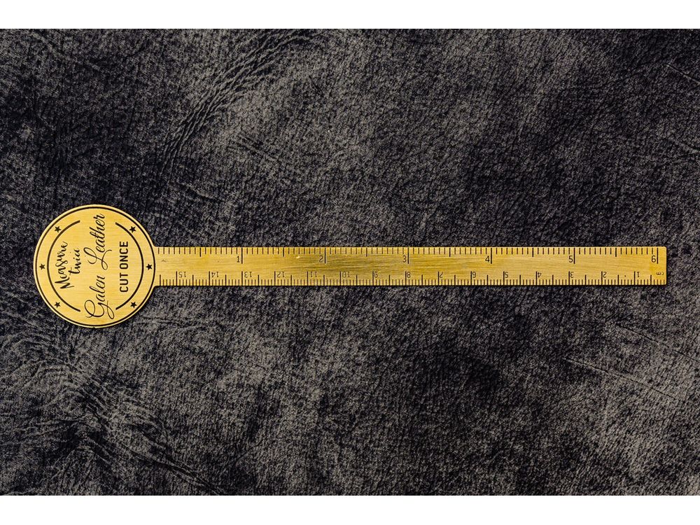 Galen Leather - Brass Ruler - Letter Opener