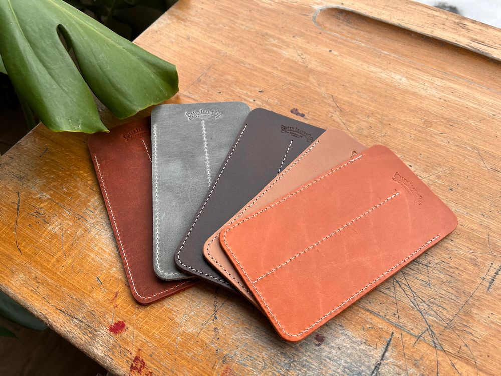 Galen Leather - Double Fountain Pen Sleeve - Natural - Image 2