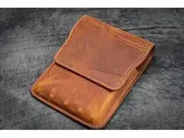 Galen Leather - Leather Flap Case for 5 Pens - Crazy Horse Brown