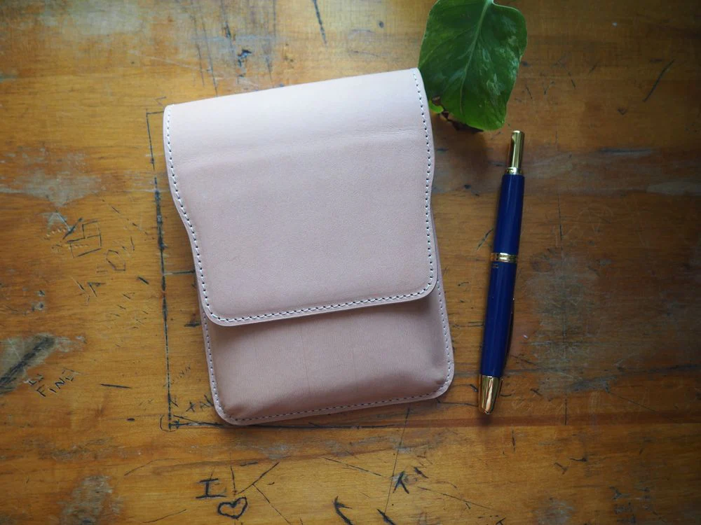 Galen Leather - Leather Flap Case for 5 Pens - Undyed Leather