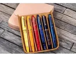 Galen Leather - Leather Magnum Opus 6 Slots Hard Pen Case with Removable Pen Tray - Undyed - Image 3