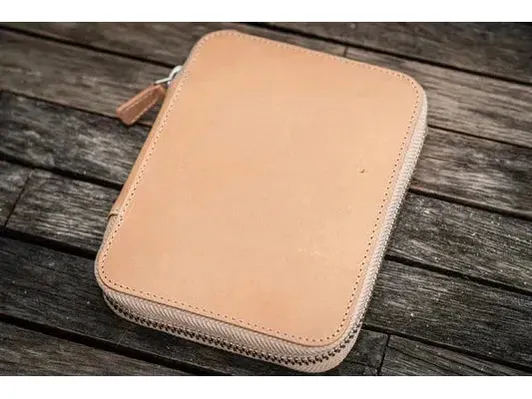 Galen Leather - Leather Zippered 10 Slots Pen Case - Undyed