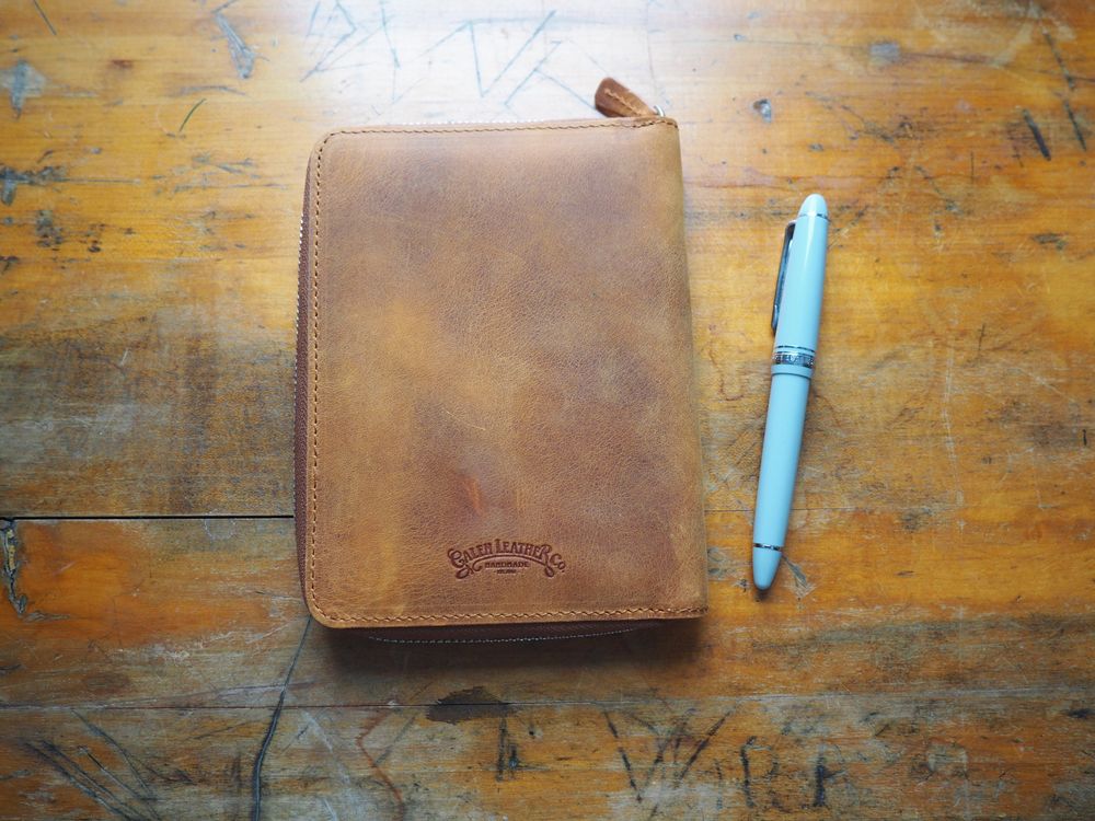 Galen Leather - Leather Zippered 5 Slots Pen Case - Crazy Horse Brown - Image 3