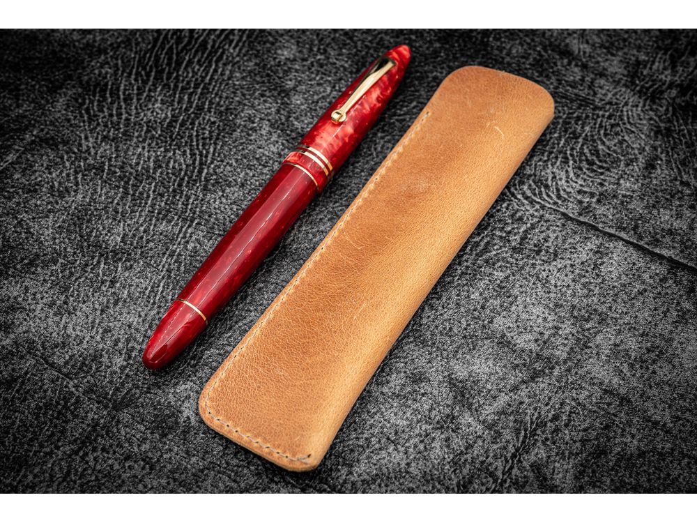 Galen Leather - Single Fountain Pen Sleeve - Crazy Horse Honey Ochre