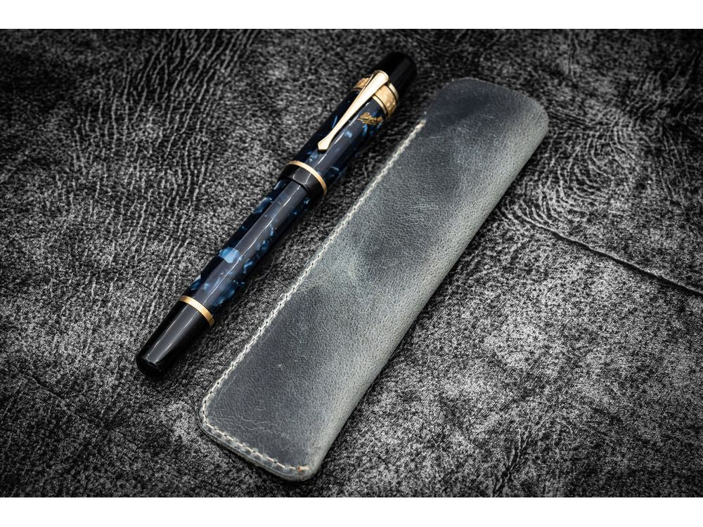 Galen Leather - Single Fountain Pen Sleeve - Crazy Horse Smoky