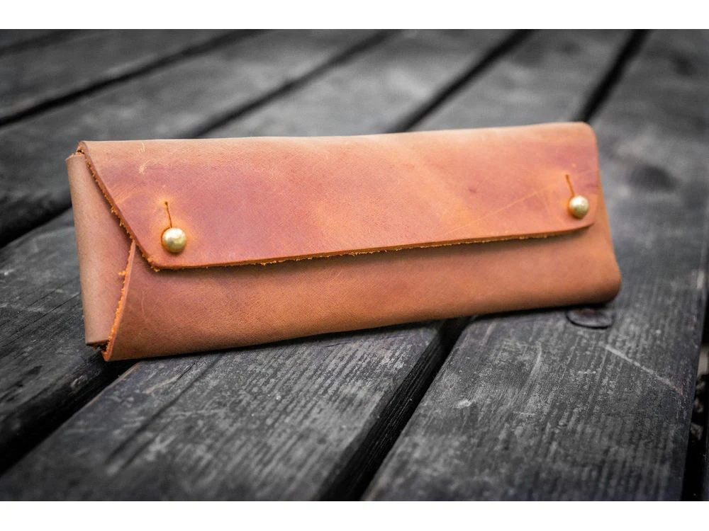 Galen Leather - The Student Leather Pencil Case - Crazy Horse Tan