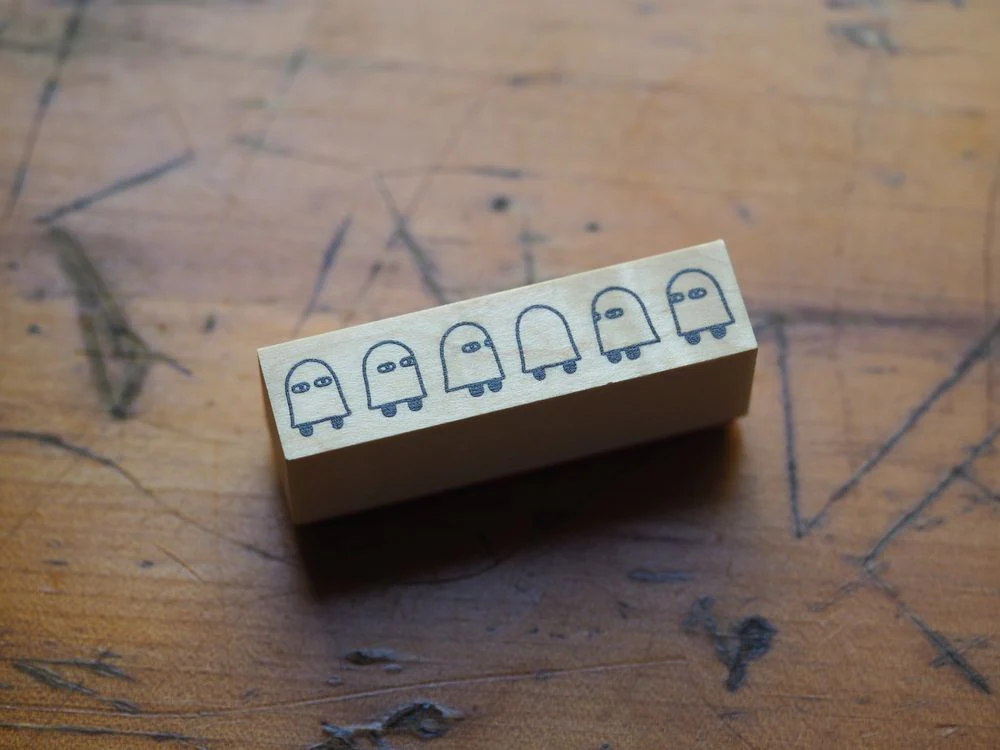 Hankoyamuramin Wooden Stamp - Lots of Ghosts