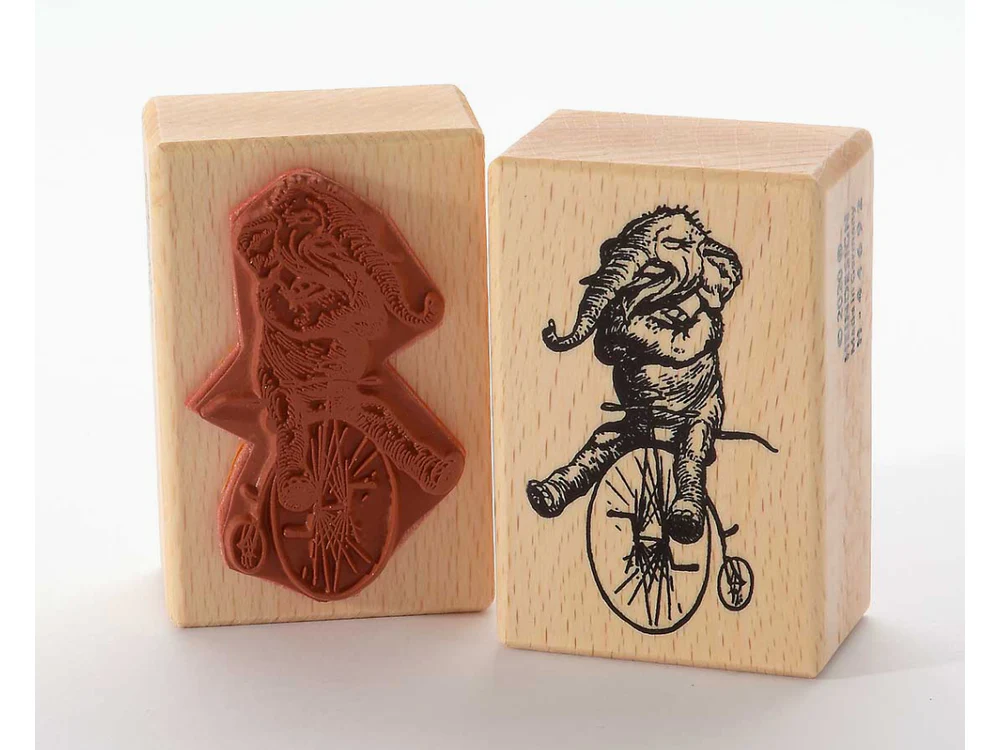 Heindesign Rubber Stamp - Elephant On a Bicycle - Image 2