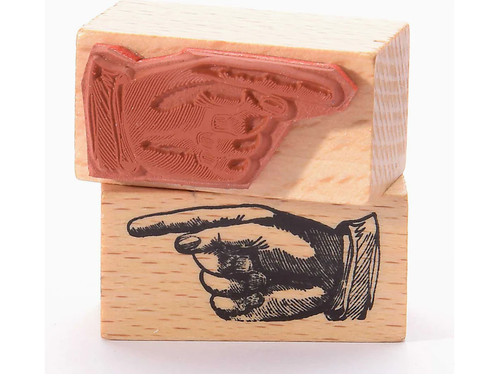Heindesign Rubber Stamp - Hand Pointing to Left - Image 2