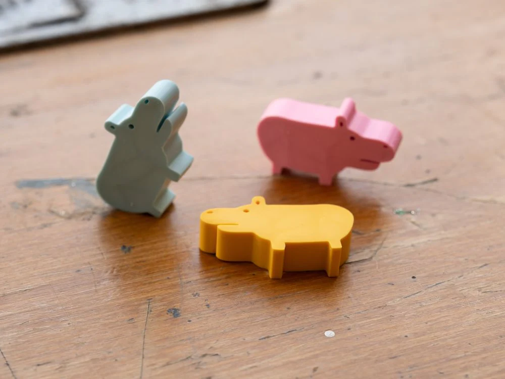 Hippopo Mascot Erasers (Pack of 3) - Pastel - Image 2