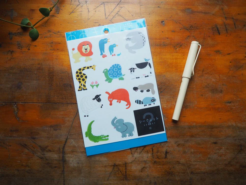 Hitotoki - Large Stickers - 12 Stickers - Zoo