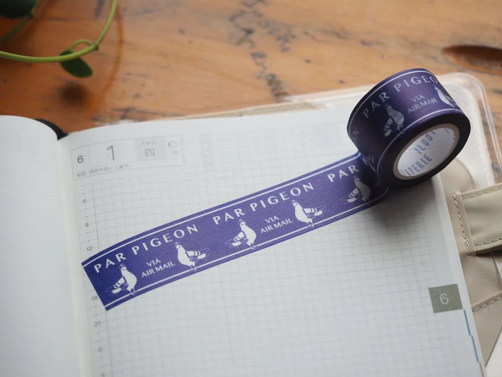 ILOOTPAPERIE - Washi Tape - Par Double Pigeon Blue Airmail